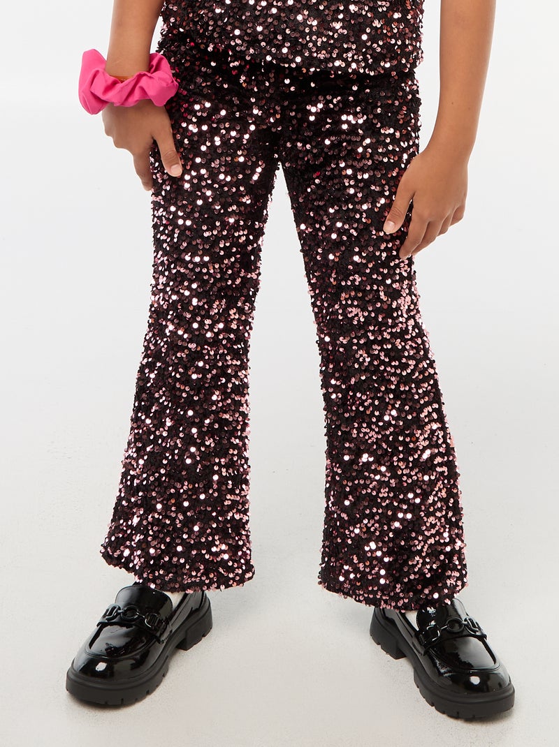 Pantalon brillant flare fit Rose - Kiabi