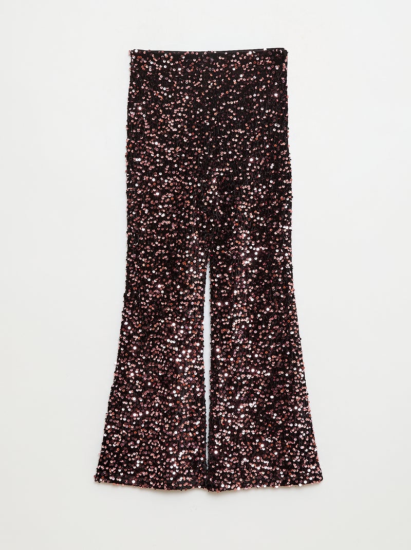 Pantalon brillant flare fit Rose - Kiabi
