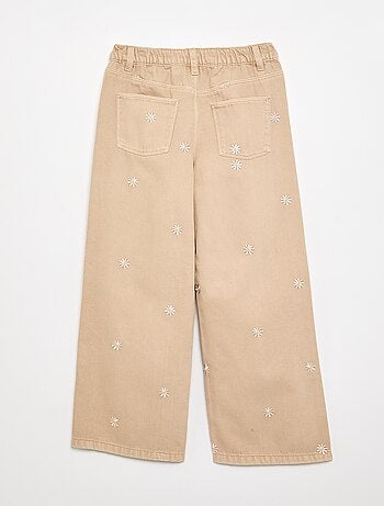Pantalon brodé en denim
