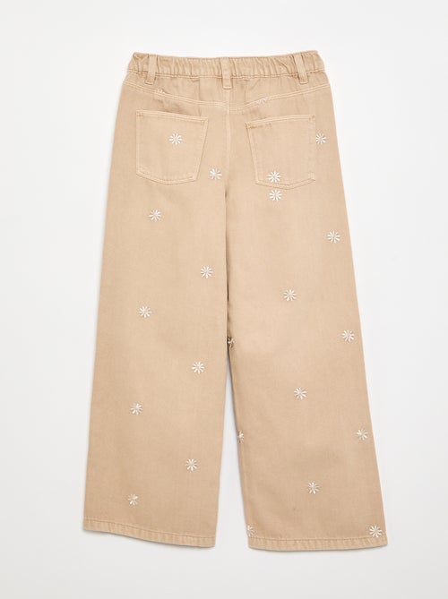 Pantalon brodé en denim - Kiabi Pantalon brodé en denim - Kiabi