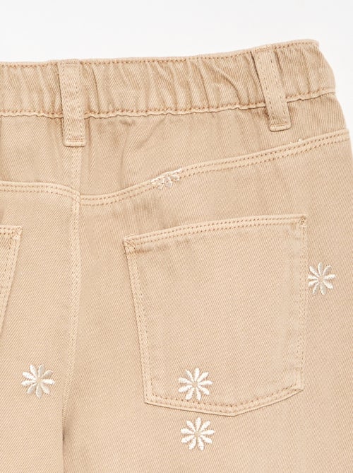 Pantalon brodé en denim - Kiabi Pantalon brodé en denim - Kiabi