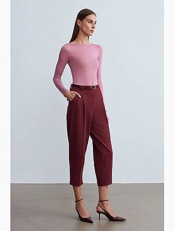 Pantalon capri cigarette avec ceinture dilvin