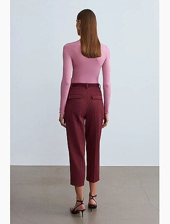 Pantalon capri cigarette avec ceinture dilvin