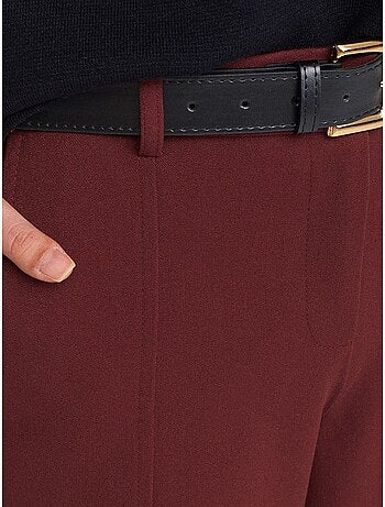 Pantalon capri femme à jambe droite et ceinture dilvin