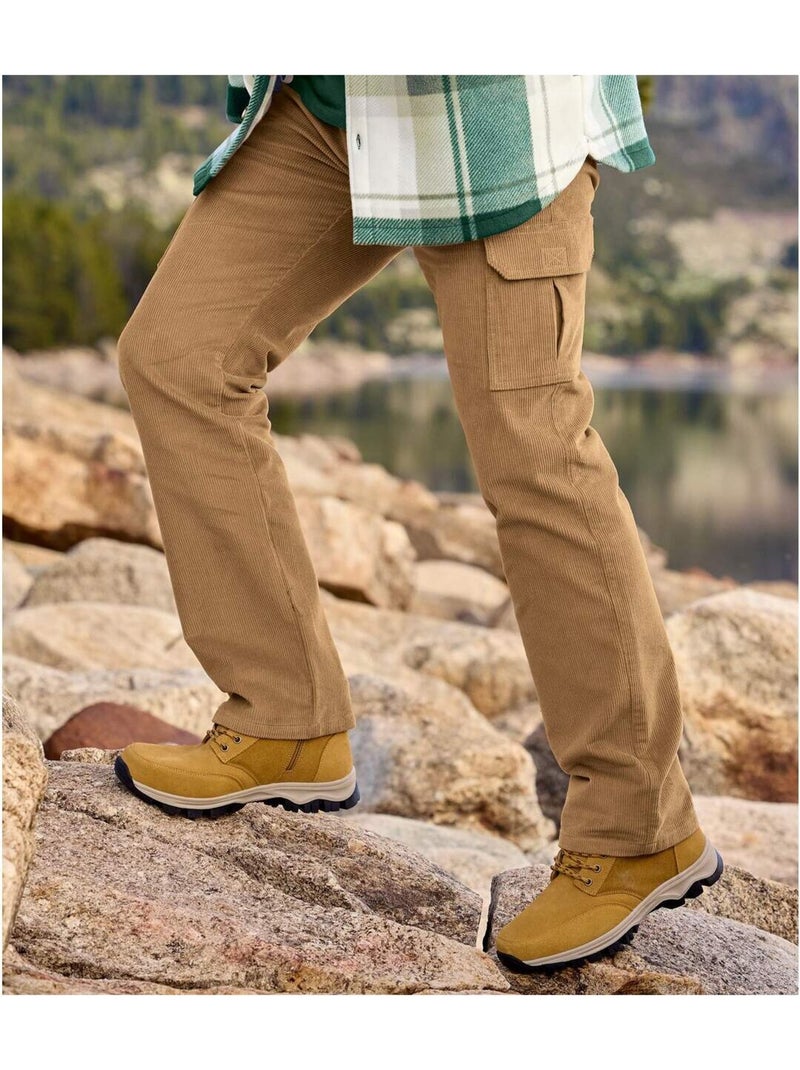 Pantalon Cargo en Velours Côtelé   - ATLAS FOR MEN Beige - Kiabi