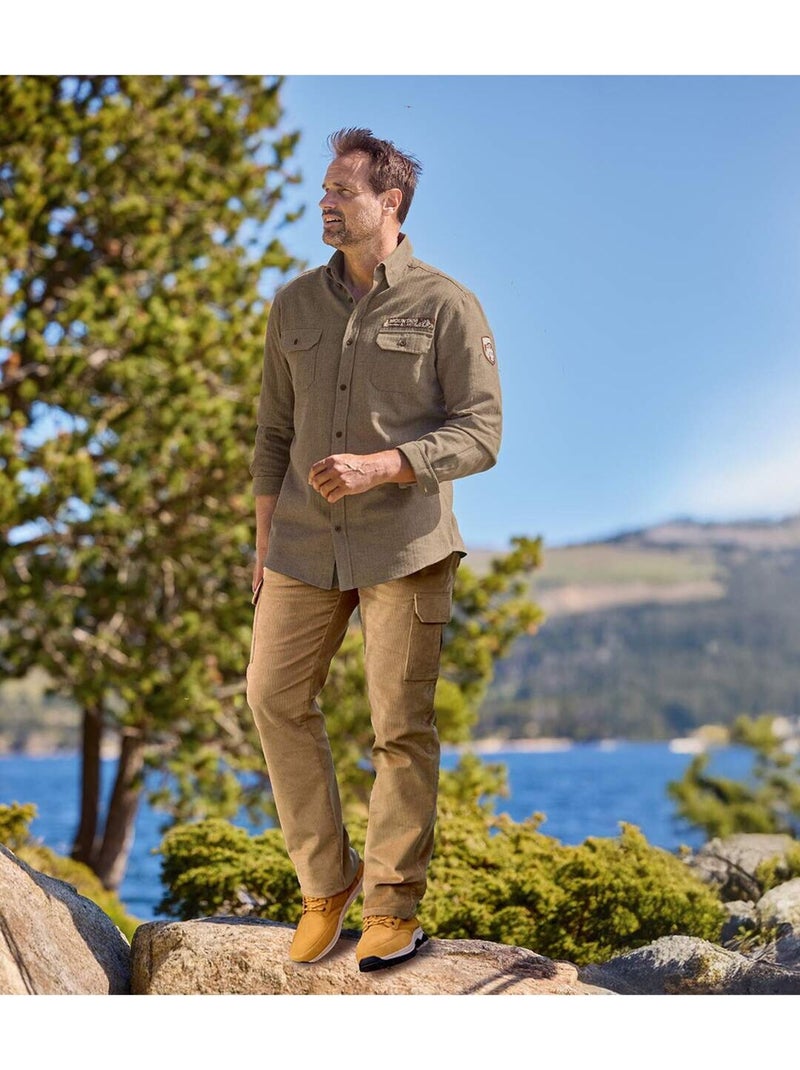 Pantalon Cargo en Velours Côtelé  - ATLAS FOR MEN Camel - Kiabi