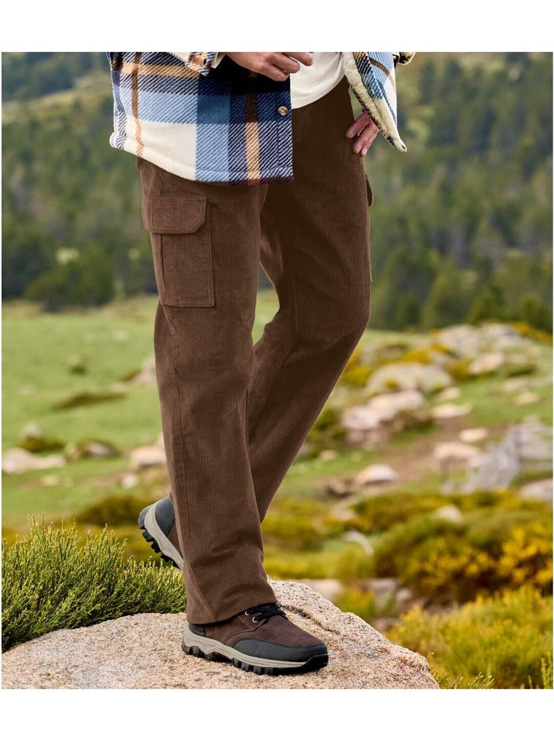 Pantalon cargo en velours cotele - atlas for men Marron - Kiabi