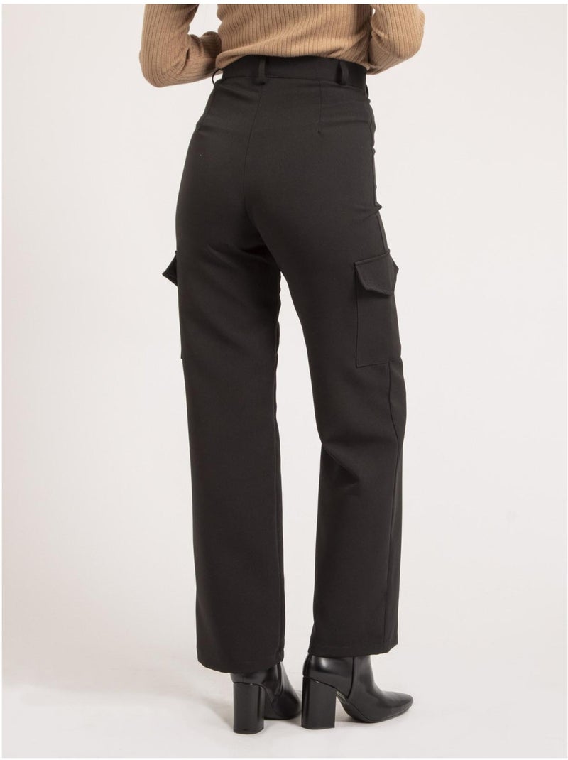 Pantalon cargo enatia Noir - Kiabi