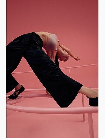 Pantalon cargo parachute plissé à taille haute penti