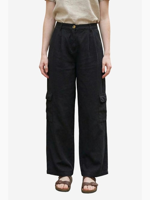 Pantalon cargo taille haute large my fashion - Kiabi