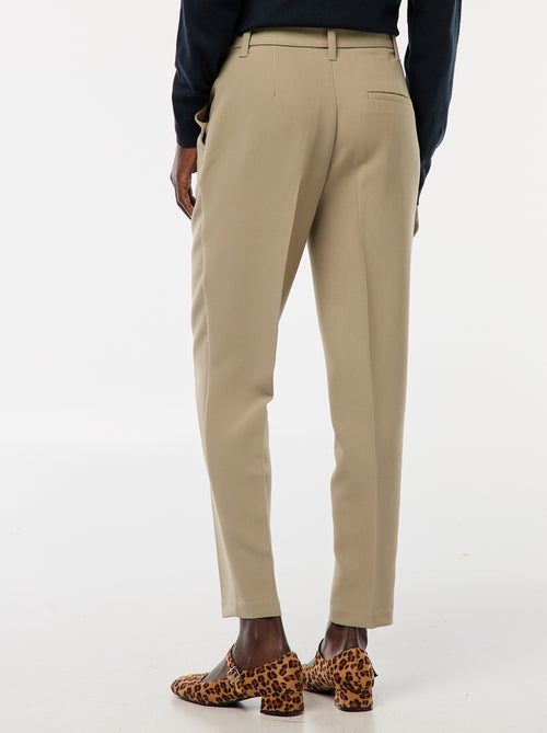 Pantalon carotte femme ceinture web - Kiabi