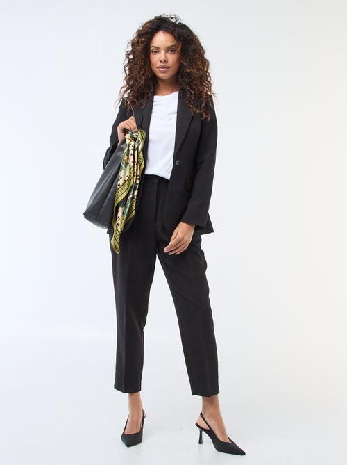 Pantalon carotte femme taille haute droit - Kiabi