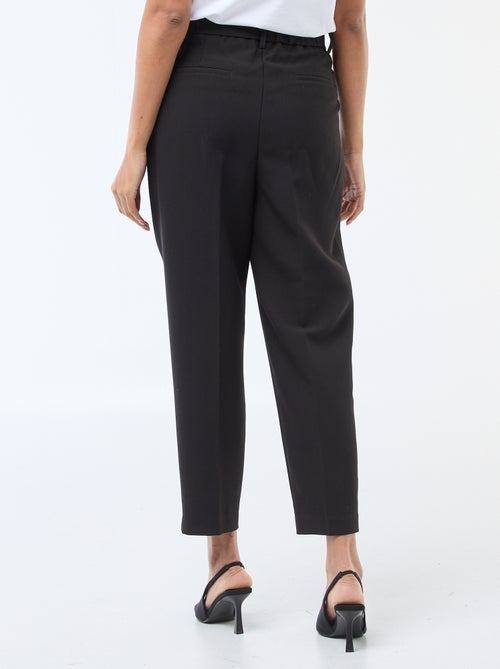 Pantalon carotte femme taille haute droit - Kiabi
