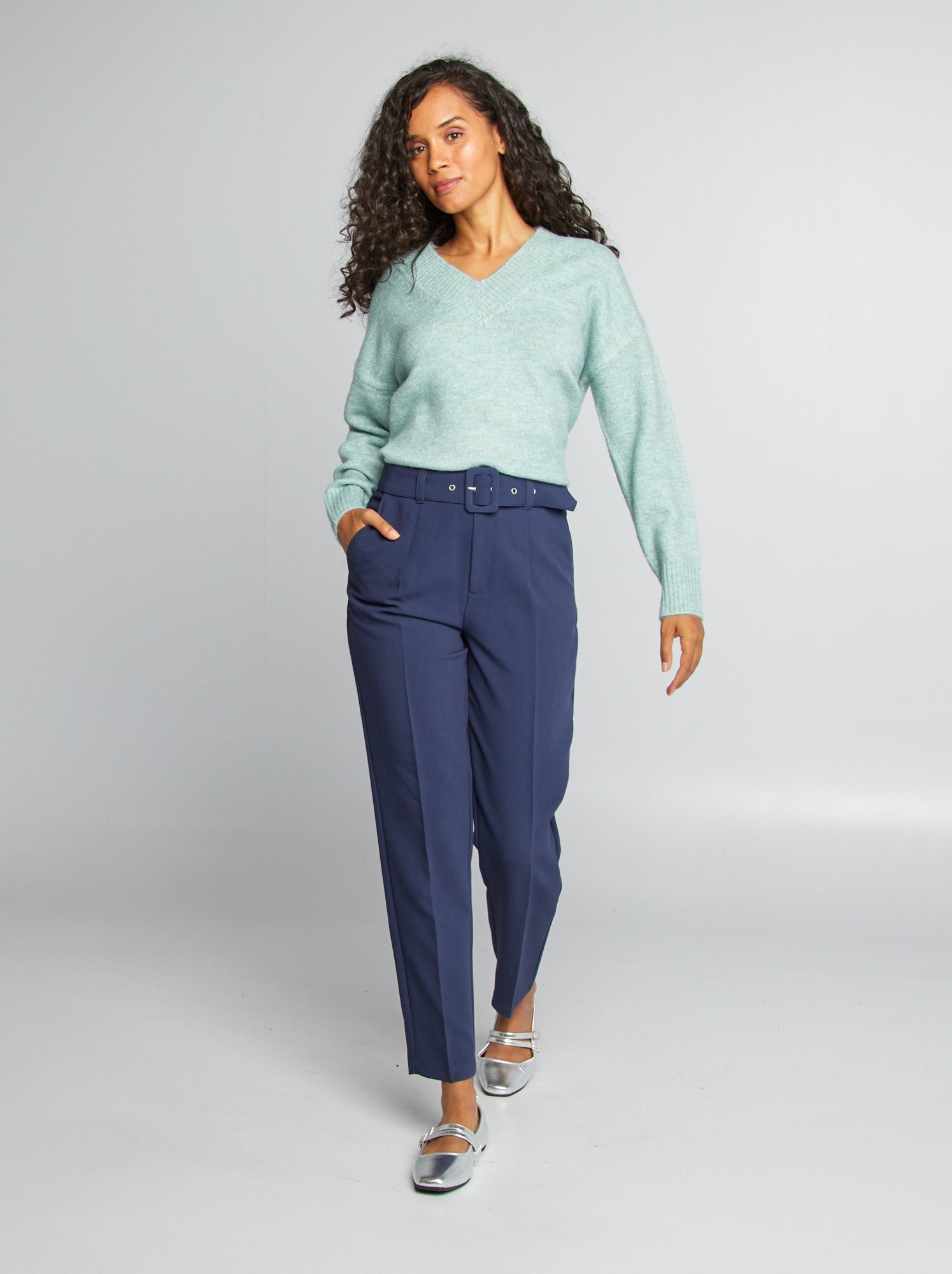 Pantalon fluide femme coton pas cher Kiabi Belgique