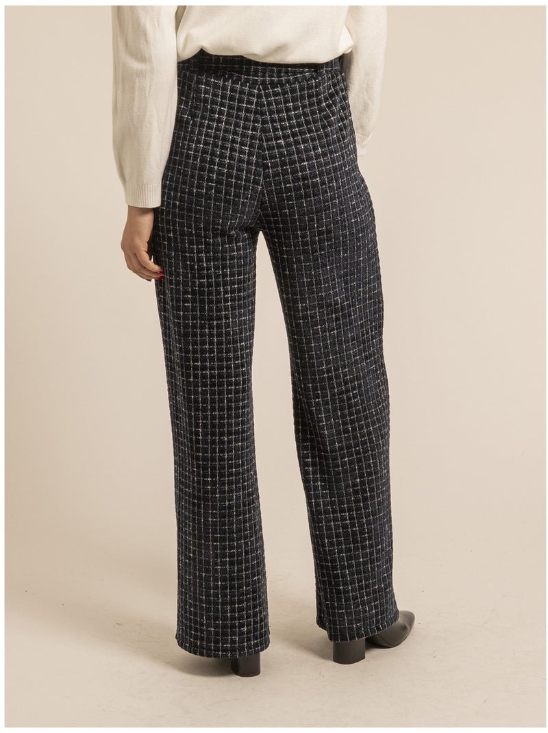 Pantalon carreaux ESSILA Bleu marine - Kiabi