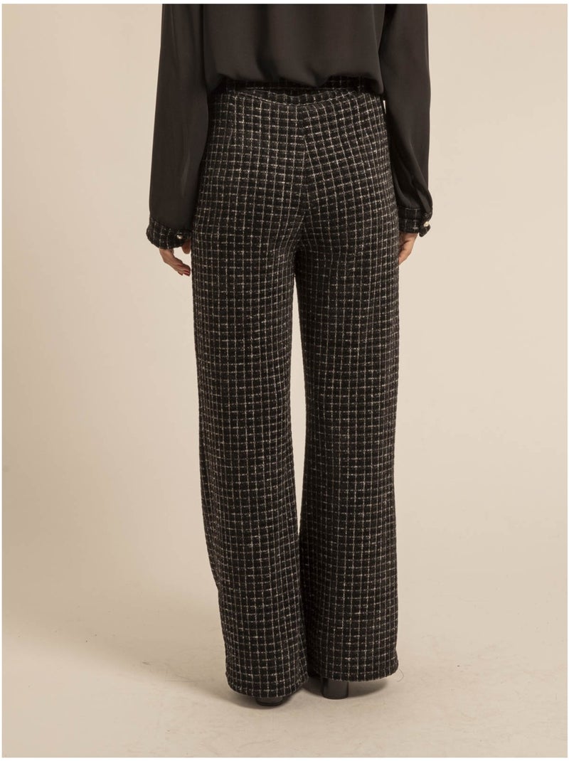 Pantalon carreaux ESSILA Noir - Kiabi