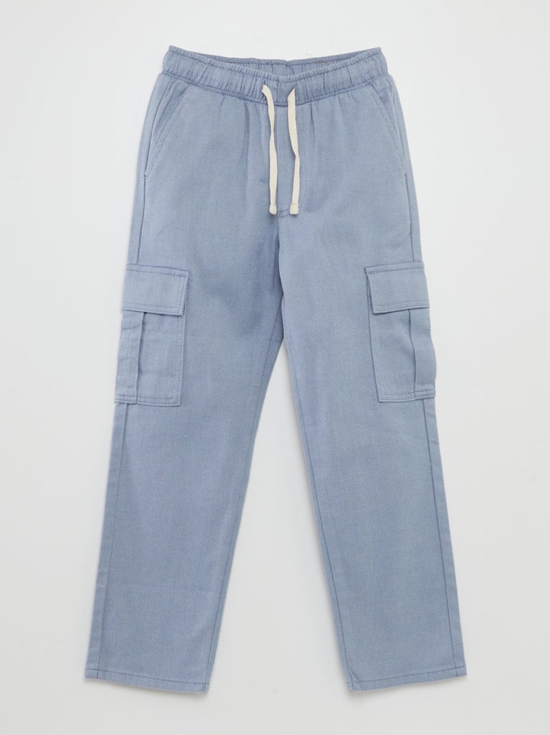 Pantalon chevrons avec poches à rabats Bleu - Kiabi