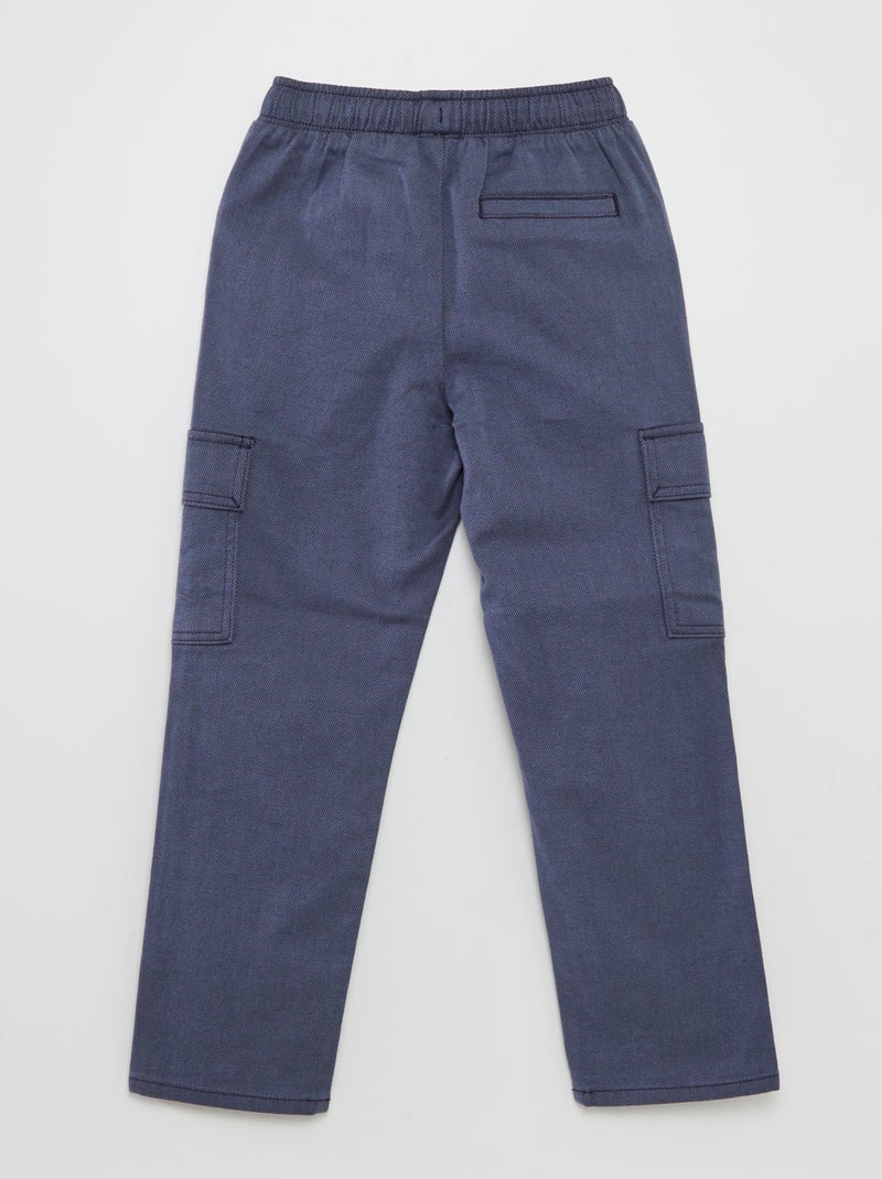Pantalon chevrons avec poches à rabats bleu marine - Kiabi