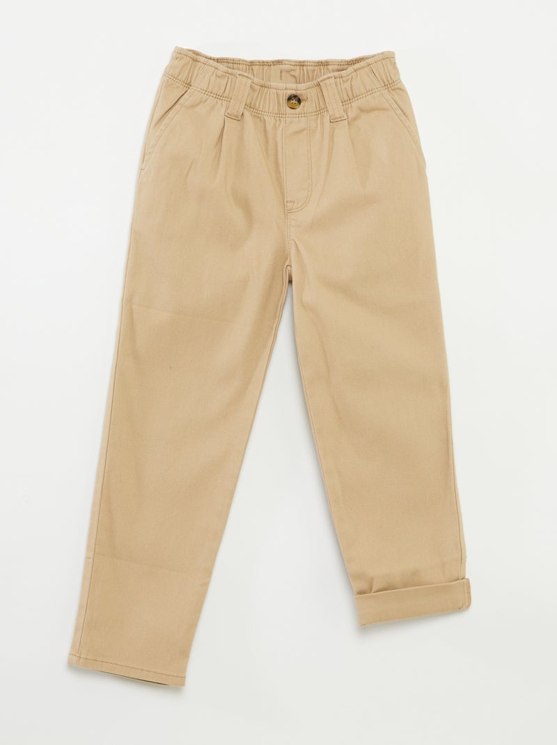 Pantalon chino - collection facile à enfiler Beige - Kiabi