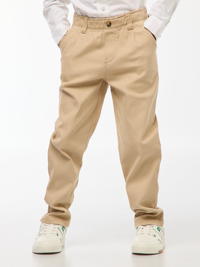 Pantalon chino - collection facile à enfiler Beige - Kiabi