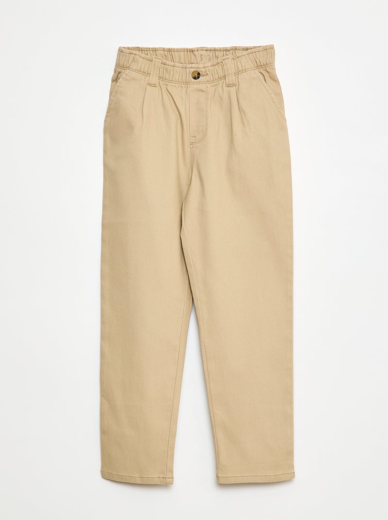 Pantalon chino - collection facile à enfiler Beige - Kiabi