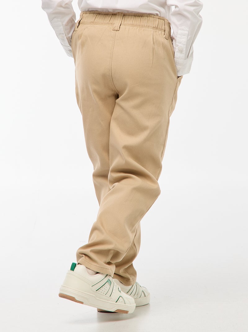 Pantalon chino - collection facile à enfiler Beige - Kiabi