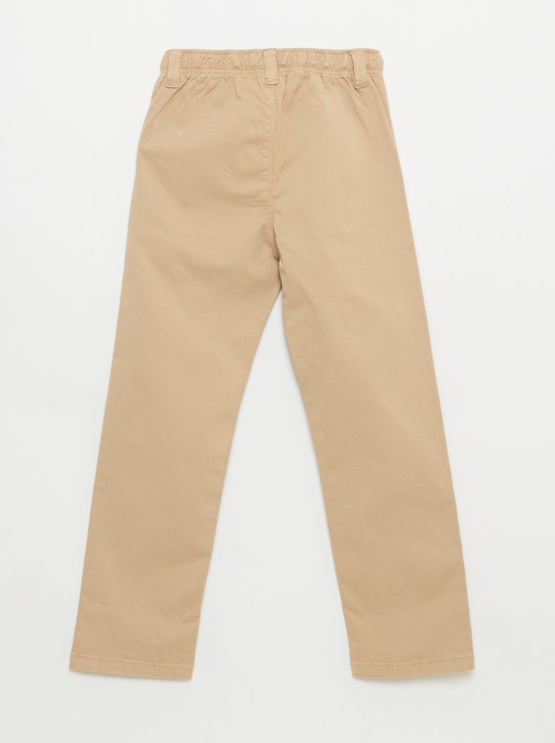 Pantalon chino - collection facile à enfiler Beige - Kiabi