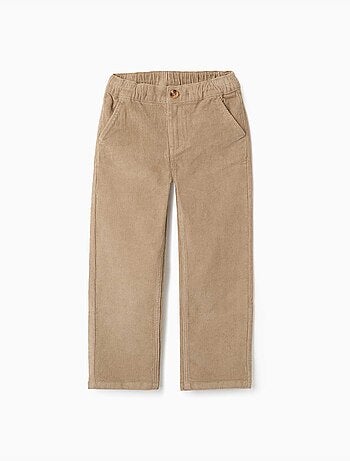 Pantalon chino à coupe droite en velours côtelé