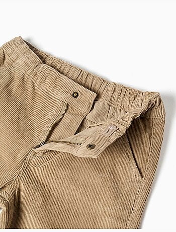 Pantalon chino à coupe droite en velours côtelé