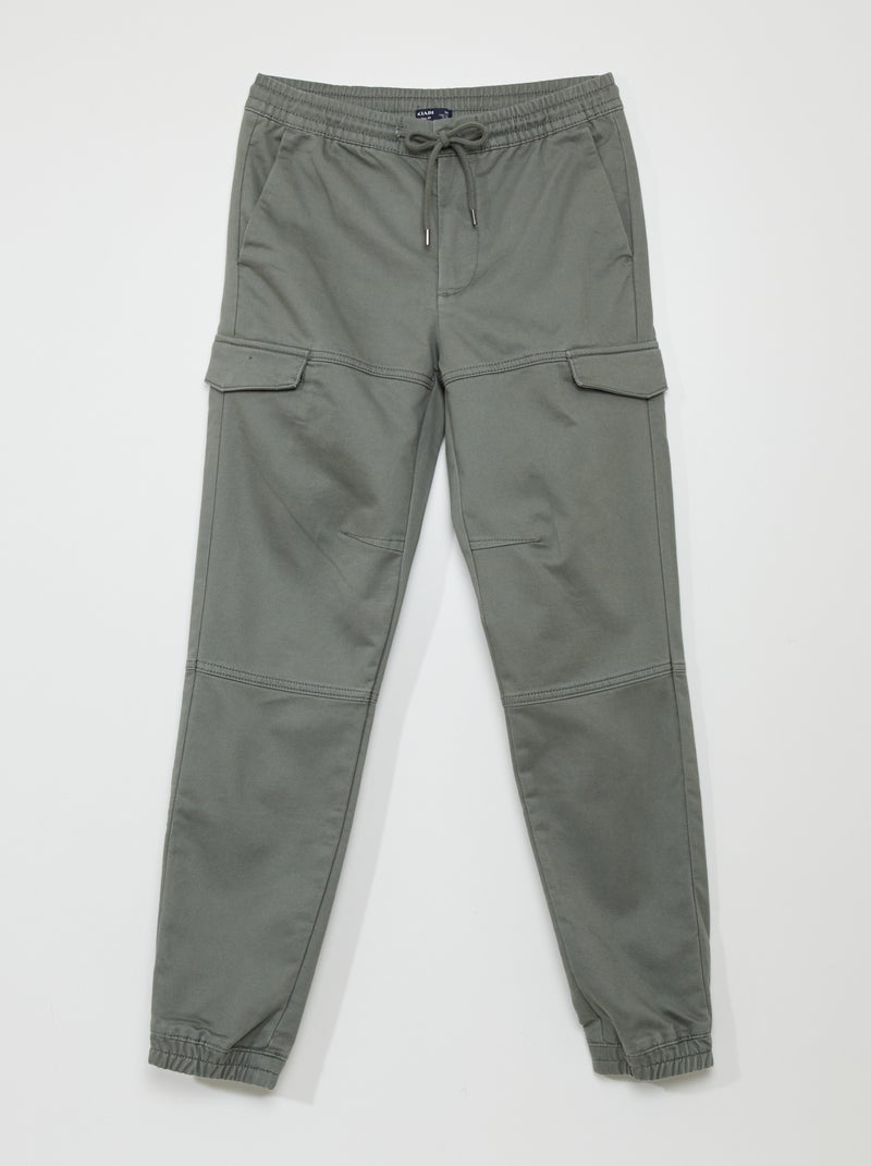 Pantalon chino avec poches sur les côtés Vert - Kiabi