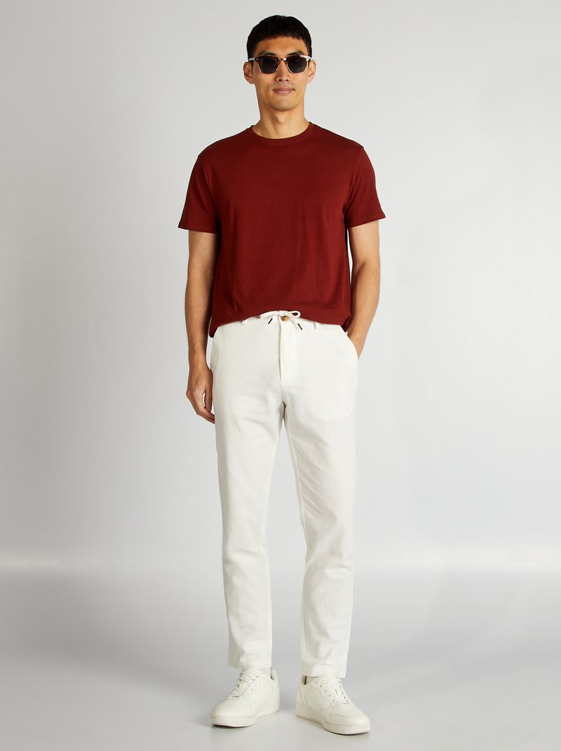 Pantalon chino blanc - Kiabi