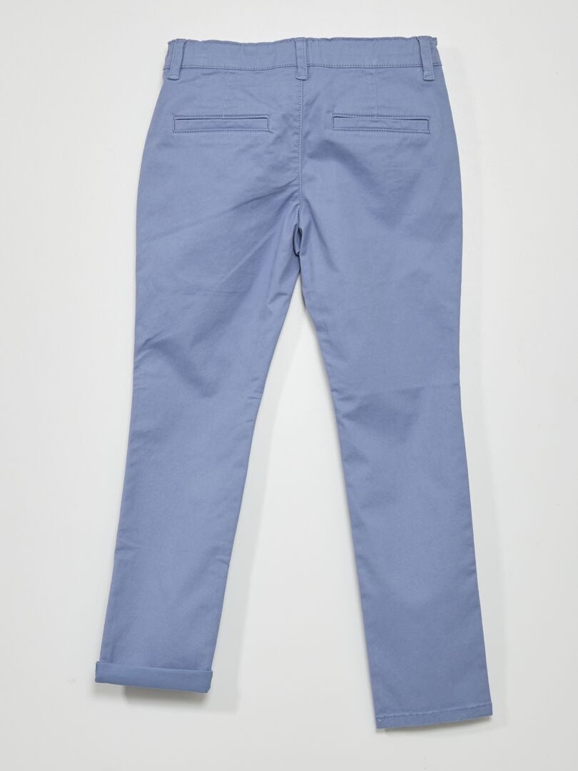 Pantalon chino bleu grisé - Kiabi