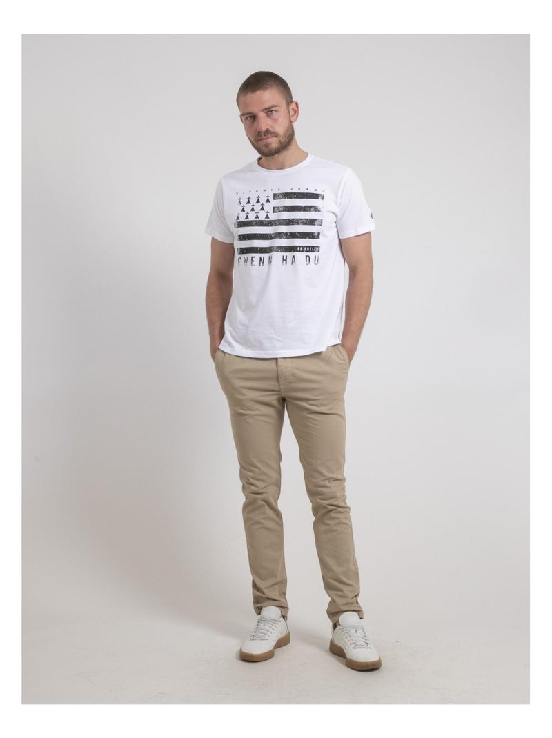 Pantalon chino cortin Beige - Kiabi