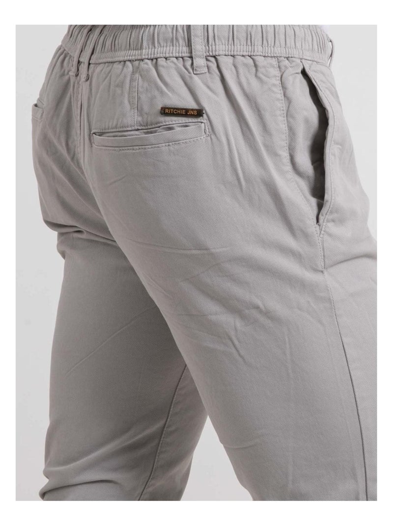 Pantalon chino cortin Gris - Kiabi