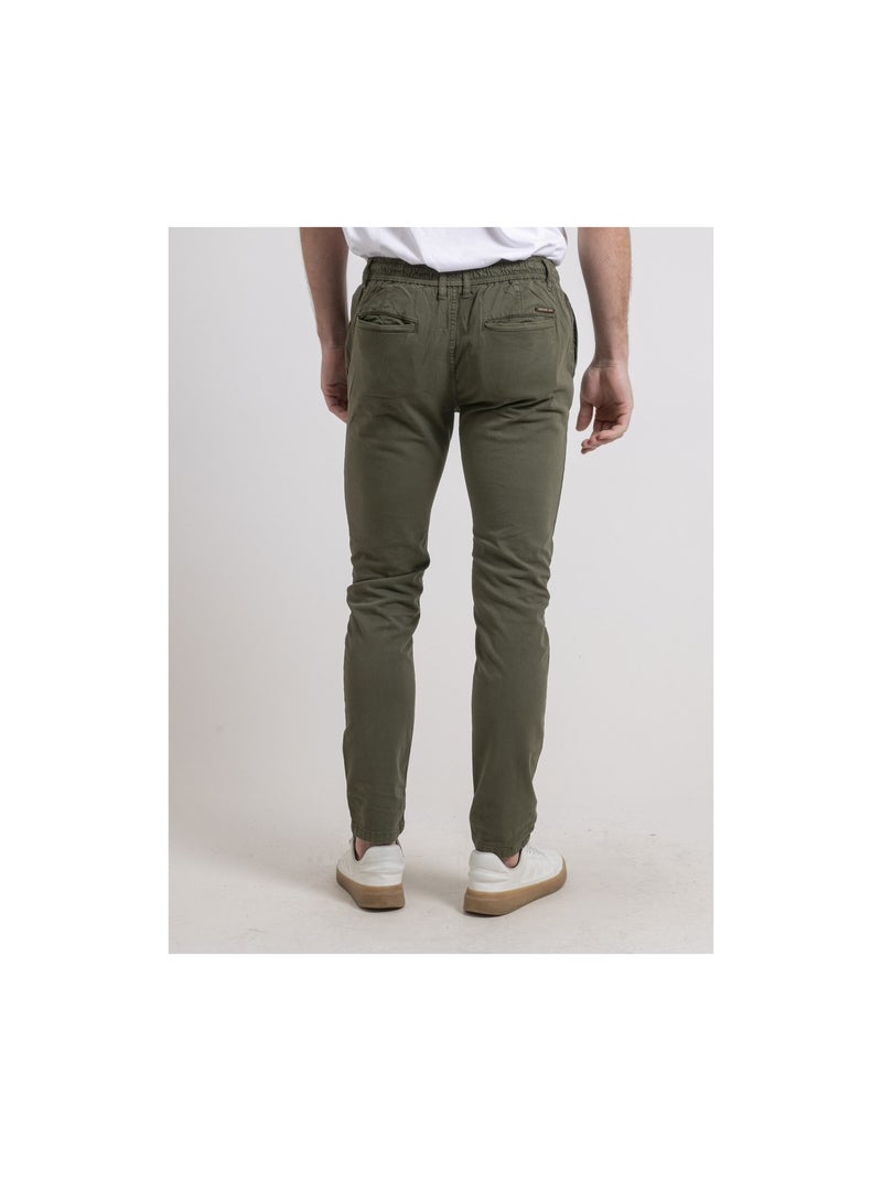 Pantalon chino cortin Kaki - Kiabi