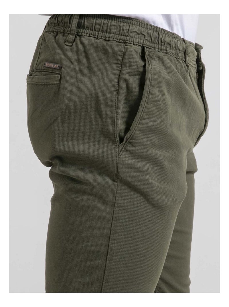 Pantalon chino cortin Kaki - Kiabi