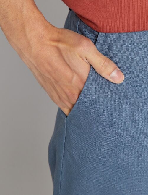 Pantalon chino coupe slim en lin mélangé - Kiabi