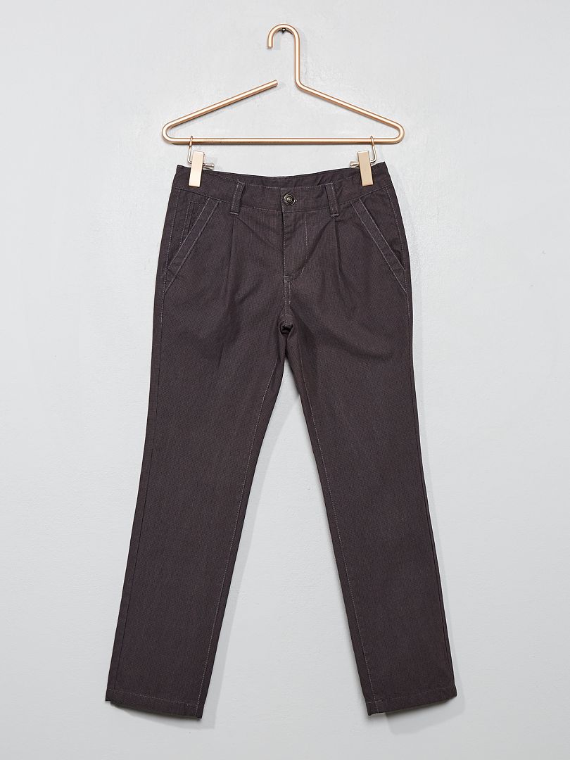 Pantalon chino doublé GRIS - Kiabi