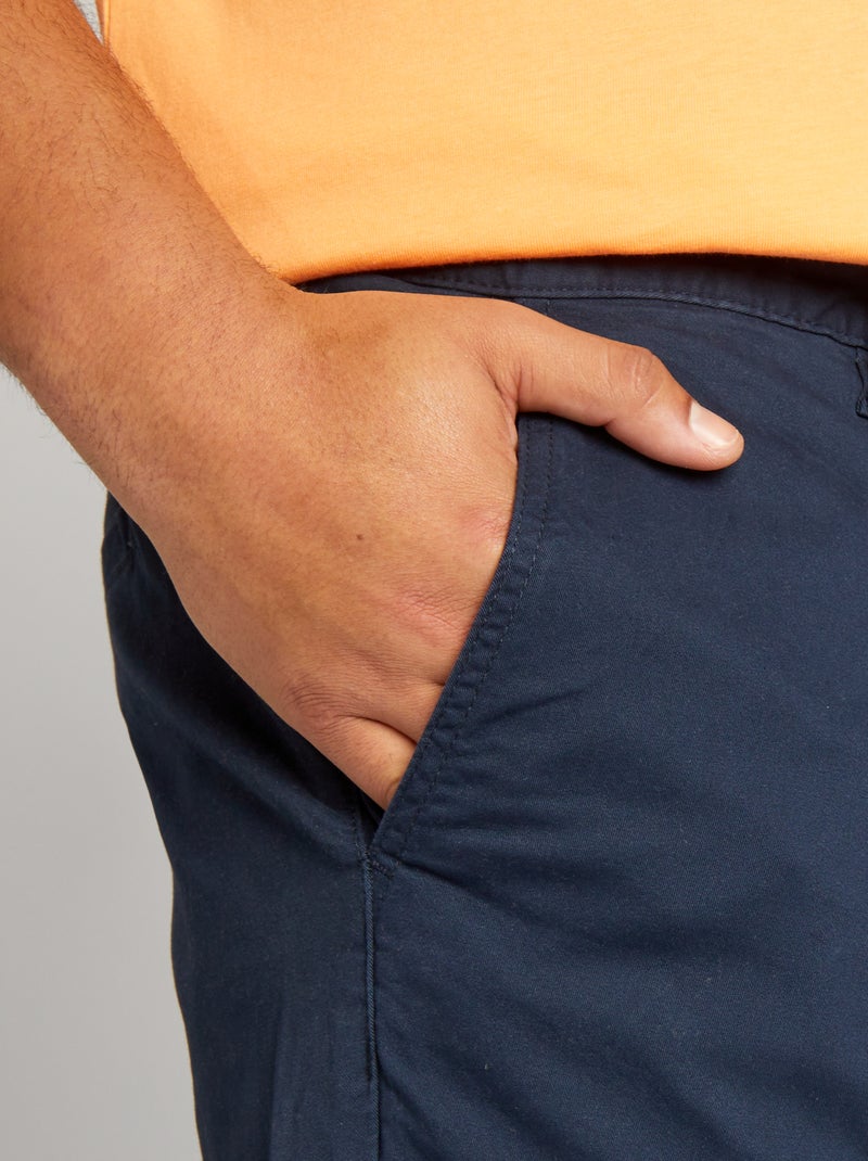 Pantalon chino droit - L30 Bleu marine - Kiabi