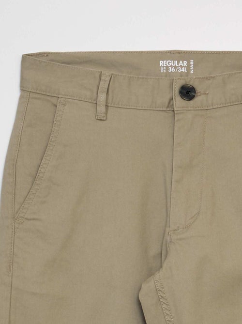 Pantalon chino en coton stretch L34 - Kiabi
