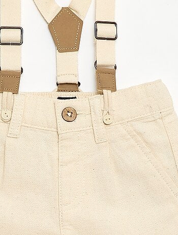 Pantalon chino en lin mélangé avec bretelles