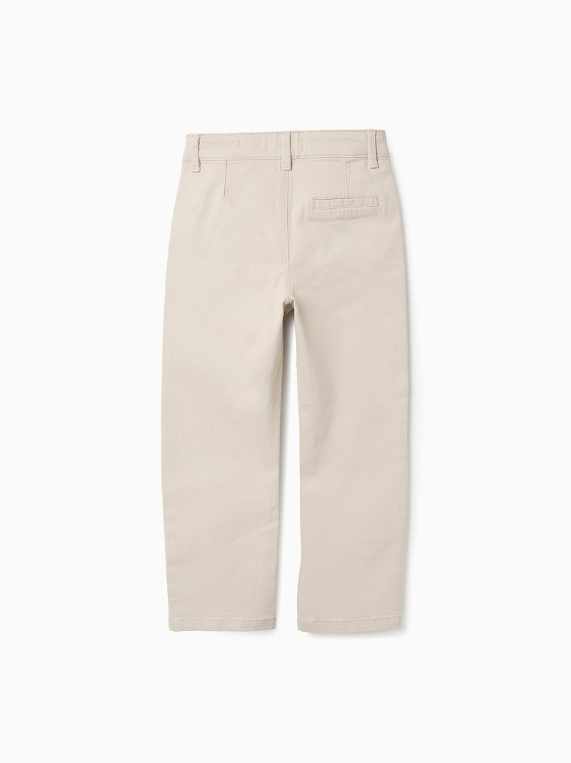 Pantalon Chino en Sergé Beige clair - Kiabi