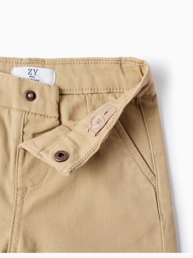 Pantalon Chino en Sergé Beige clair - Kiabi