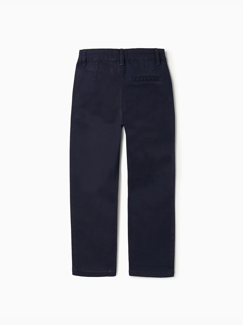 Pantalon Chino en Sergé Bleu foncé - Kiabi