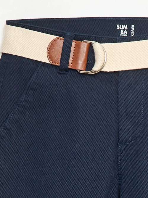 Pantalon chino en twill avec ceinture - 2 pièces - Kiabi