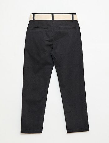 Pantalon chino en twill avec ceinture - 2 pièces