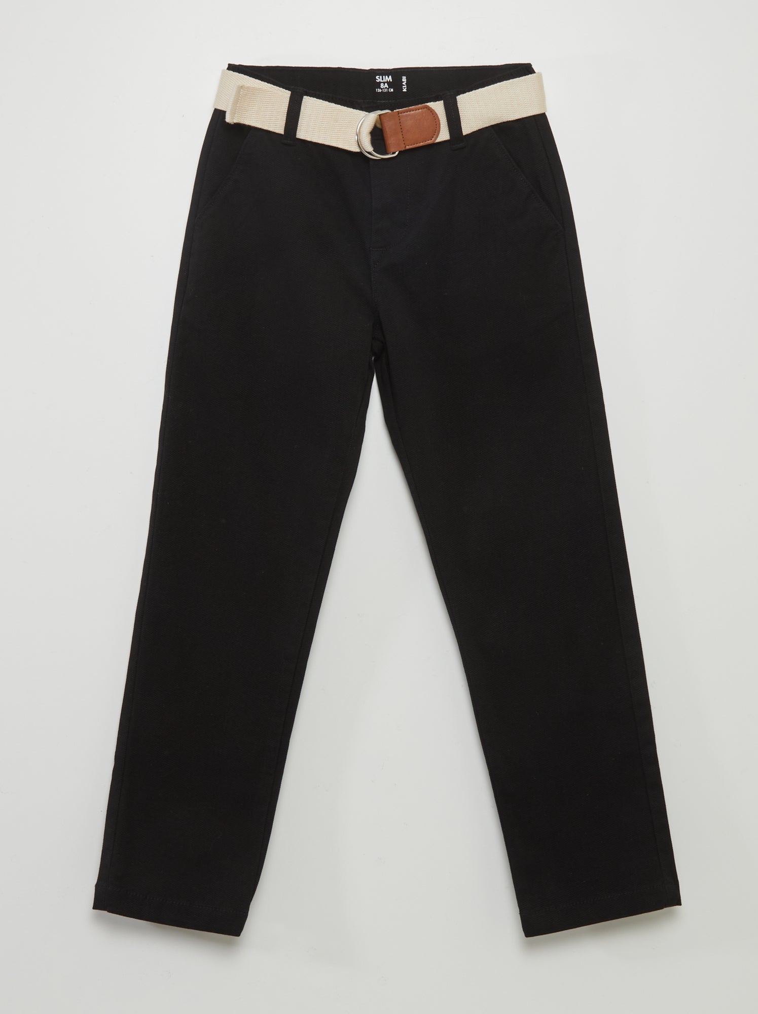 Pantalon chino en twill avec ceinture