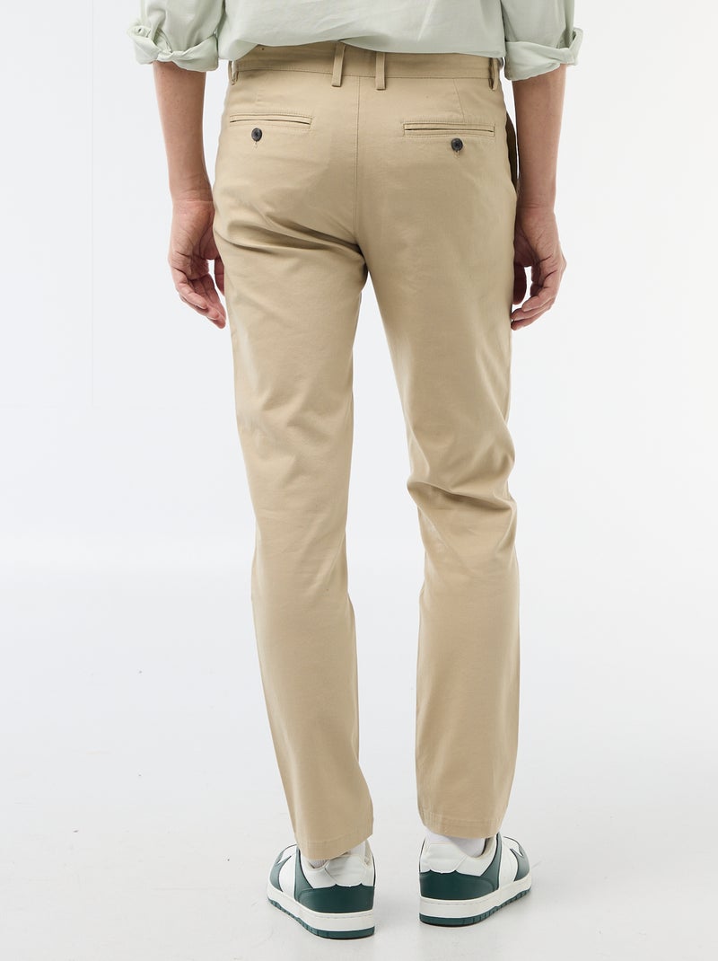 Pantalon chino en twill Beige - Kiabi