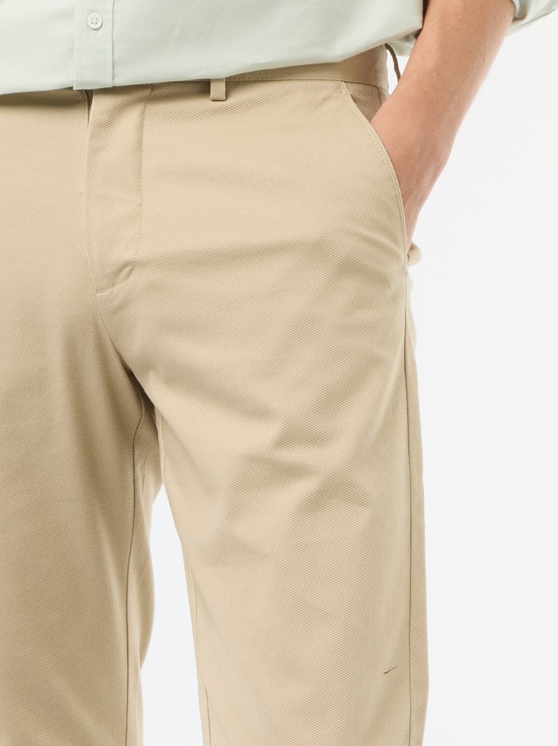 Pantalon chino en twill Beige - Kiabi