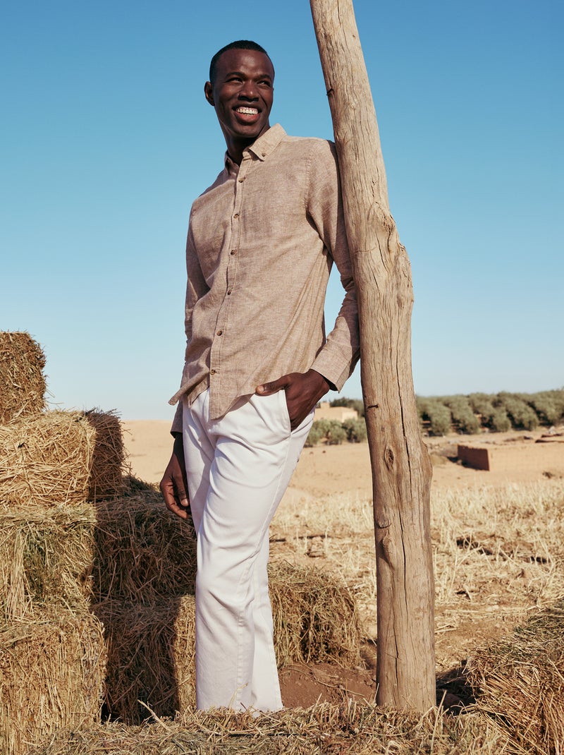 Pantalon chino en twill Blanc - Kiabi